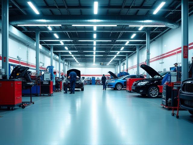 Clean and modern shop floor with high-tech equipment